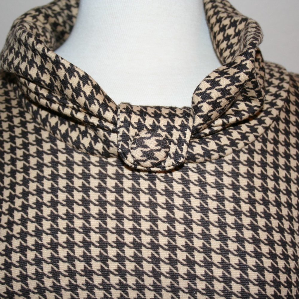 Brown and Tan Retro Style Dress Size M